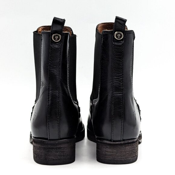 Frye Women Melissa Double Black Leather Lug Sole Chelsea Boots Size 5.5 - Picture 5 of 11